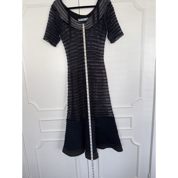 Selma Karaca One Of A Kind Spiral Mesh Black Maxi Dress Sz M - Picture 8 of 8